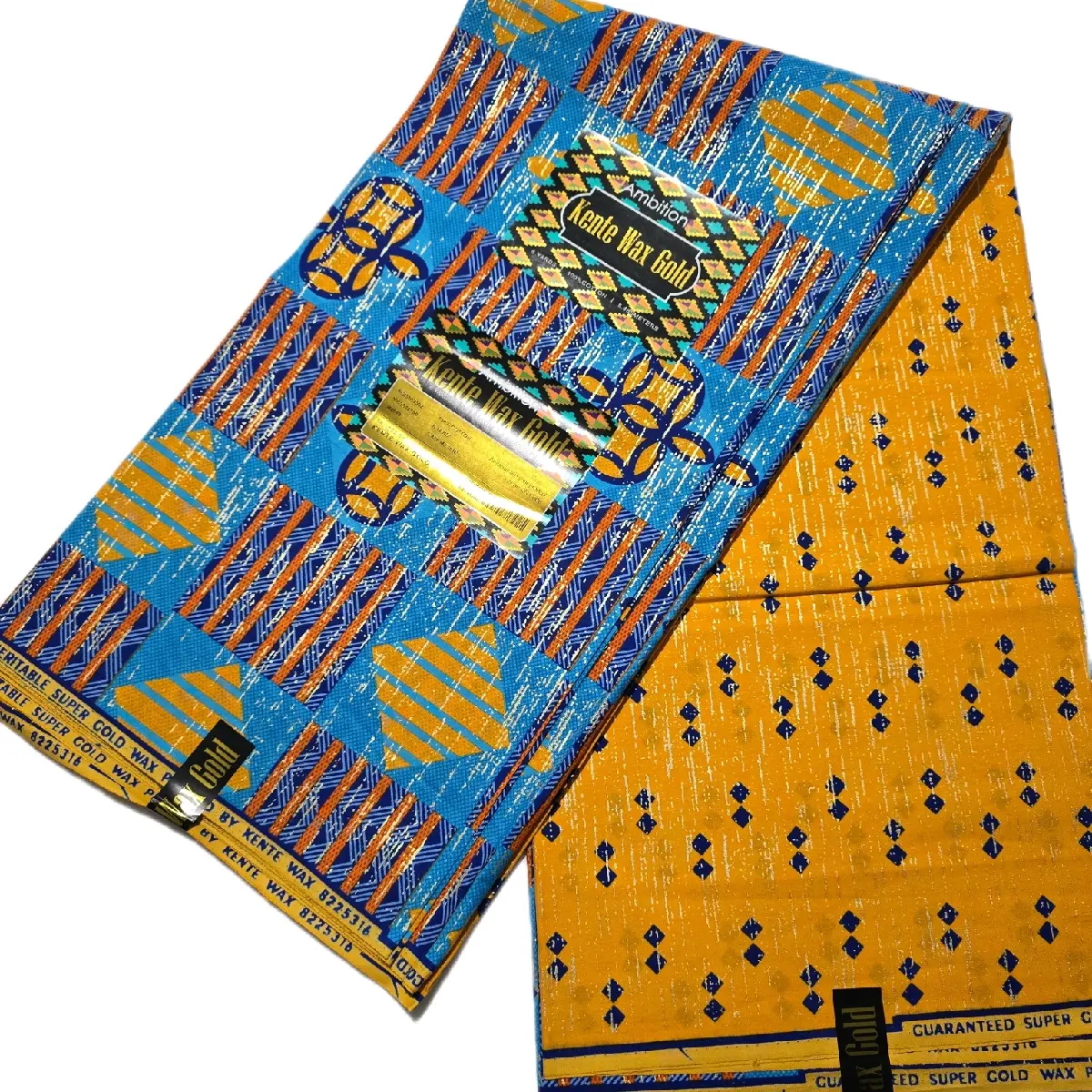 100% Kente Wax Gold Print Cotton/ Ankara / Lungi / Liputa