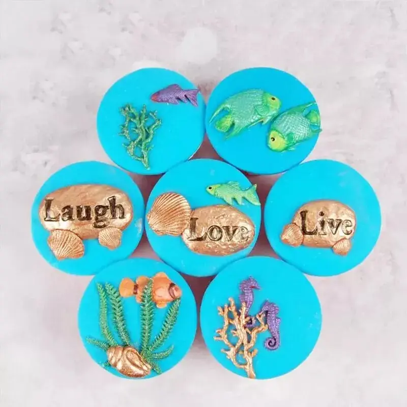 5pcs Mermaid Sea Shell Silicone Fondant Moulds Cake Decorating Chocolate Molds 5