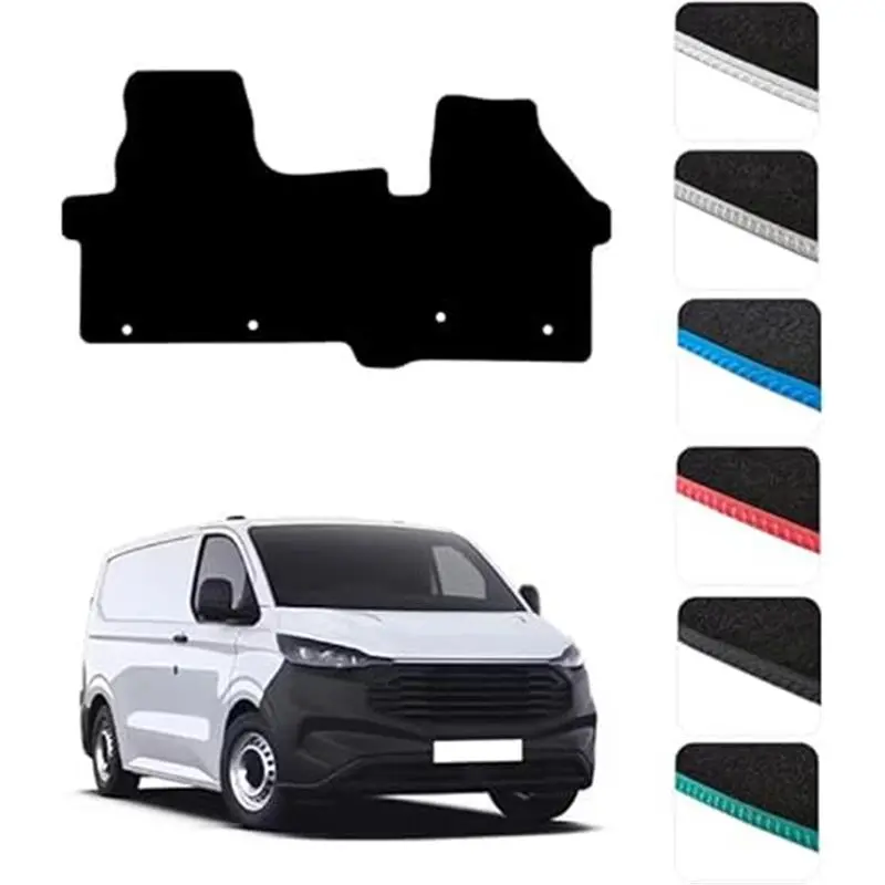 GCM - Van Floor Mats for Ford Transit Custom 2024 to Present Full Coverage Floor Protection - Anti Slip & Fit Van Mat with Clips Easy to Clean Van Carpet for All-Weather