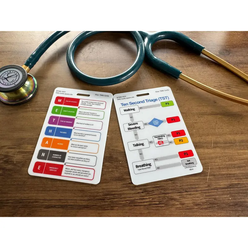 Set of 13 Healthcare, Nursing, Medical Educational Pocket Cards including Sepsis Screening Tools, Adult ALS, Paediatric ALS/ Anaphylaxis, TST 3