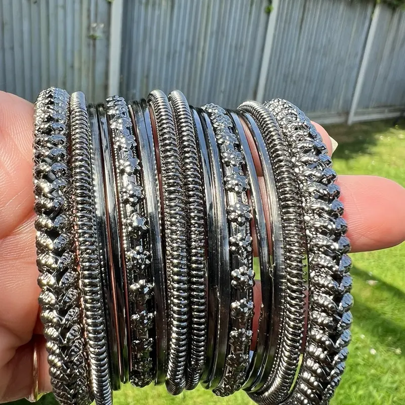 Bangles oxidised. Black metal bangles. Oxidised jewellery. Gift for her 4