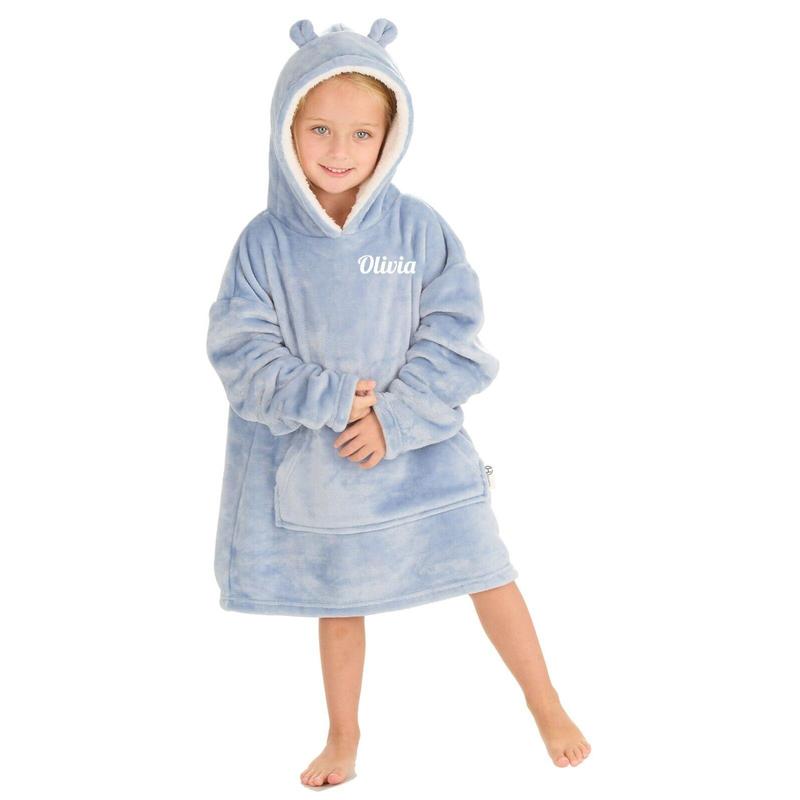 Personalised Kids Hoodie Bear Ear Oversized Blanket Hoody Soft 18ths-6 Years 6