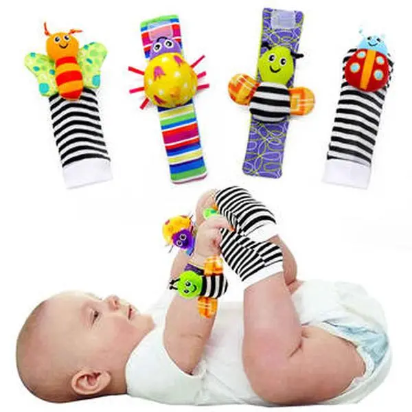 Rattle socks for babies Soft baby wrist rattle Baby sensory socks and wristband Comfortable rattle socks for infants Baby playtime rattle socks
