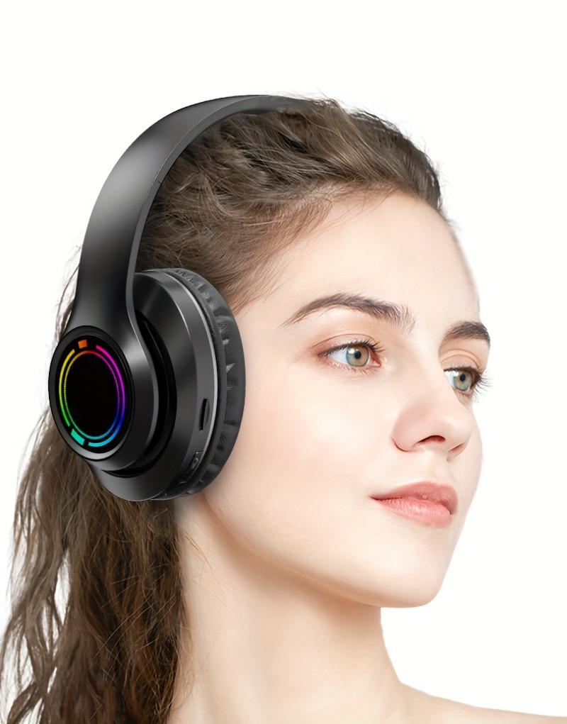 Product Introduction of Glowing Wireless Headphones with Multi-Color LED Lights, Comfortable And Foldable Design, Suitable for Tablets, Pcs, Tvs, And Phones. A Popular Choice for Birthday Travel Gifts, These Over-Ear Wireless Headphones Are Perfect for Any Occasion. 9