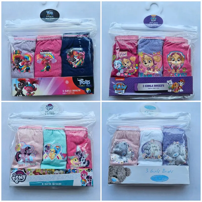 Girls underwear briefs 3 pack character pants 0