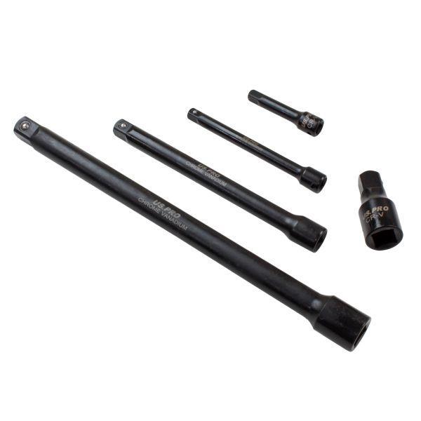 US PRO Tools 9pc 1/4" 3/8" 1/2" dr Impact Extension Bar Set For Sockets 3462 2