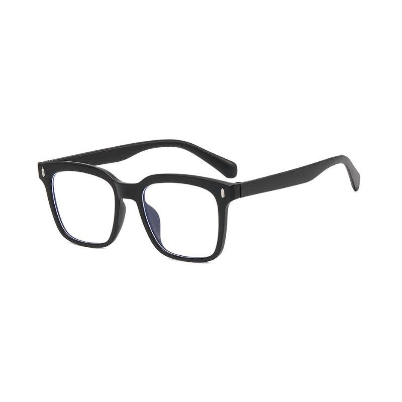 Black Square Frame Geek Glasses Clear Lens Nerd Unisex Eyeglasses UK 3