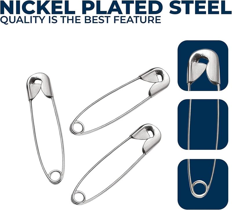 50 Piece Safety Pin Pack, Nickel, Packaging may vary 2