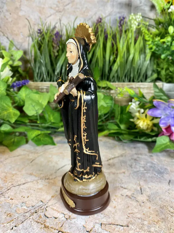Saint Rita of Cascia Resin Statue, Patron Saint of Impossible Causes, Handcrafted Religious Figurine, Spiritual Decor, Christian Art Light Traditional Ornaments Gift 3