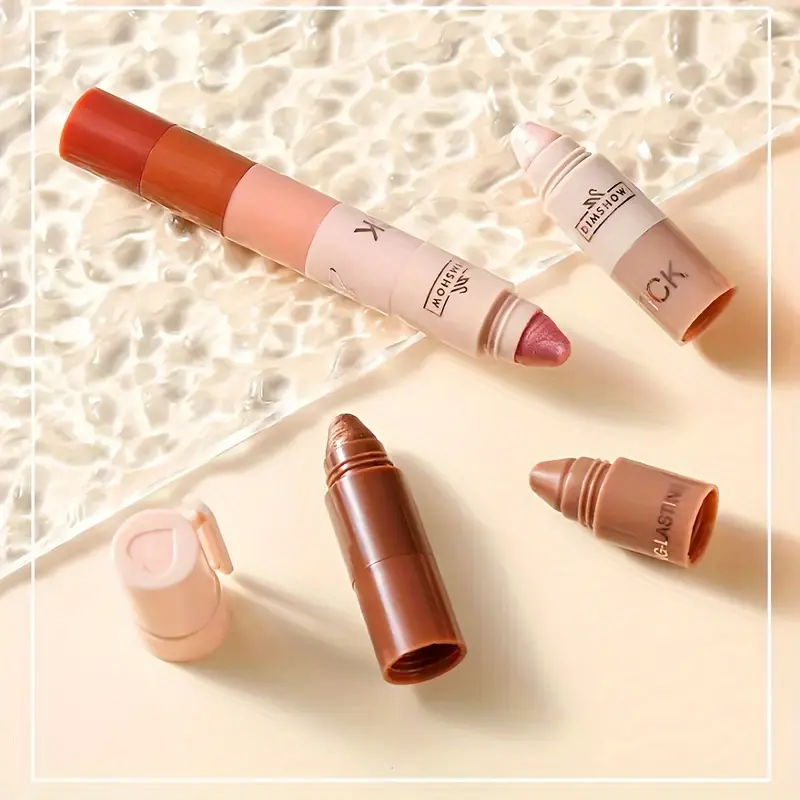 5-Step Lazy Eye Shadow Stick, Highlighter, Natural Eyeshadow Pencil, Non-Fly Powder, Easy Application, Portable Eyeshadow, Matte & Shimmer Finish, Brown & Golden Tones, 9-18 Shades, Beauty & Personal Care 8