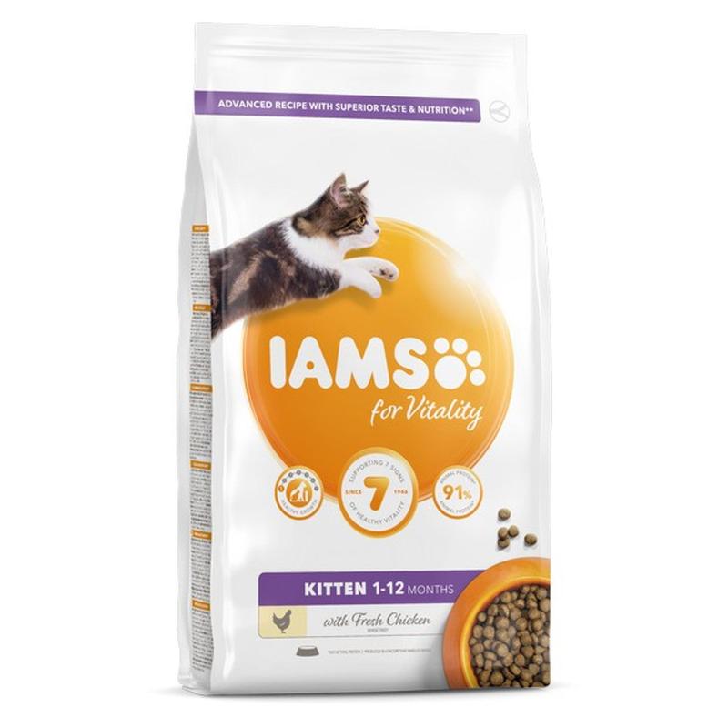Iams Vitality Kitten Food Chicken 2 Sizes 0