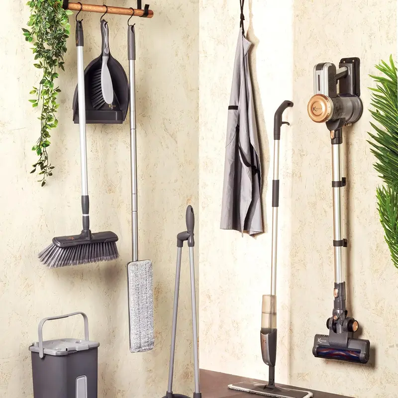 KL028107EU7 Soft Indoor Broom - Non Scratch Bristles, Indoor Floor Sweeping Brush, Suitable for Hard Floors, 120cm Extendable Stainless Steel Handle, Hanging Hook, Grey, 100 Years Edition 4