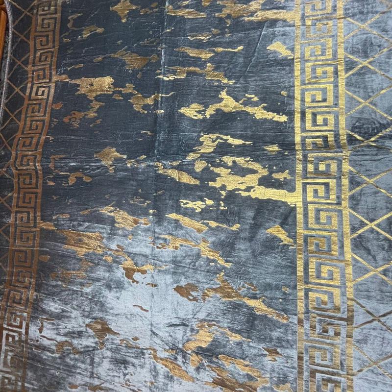 Greek Style Metalic Marble Effect Rug gold stamp 160x230cm - Soft Furnishings 5