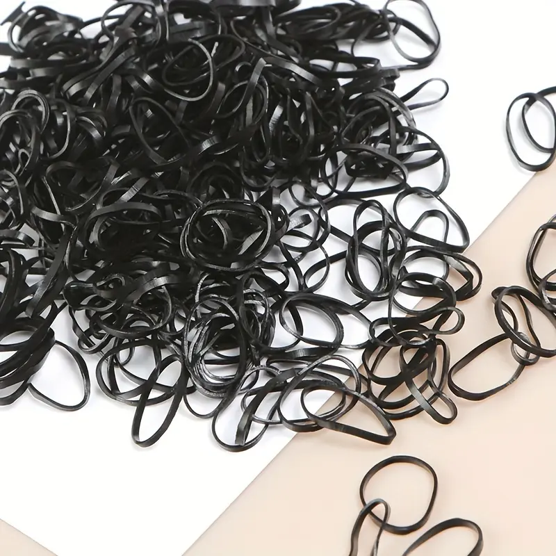 100pcs Black Disposable Hair Ties - Thick, High Elasticity, No-Damage Ponytail Holders for Women & Girls - Perfect for Christmas & New Year Styling, Simple Style 6
