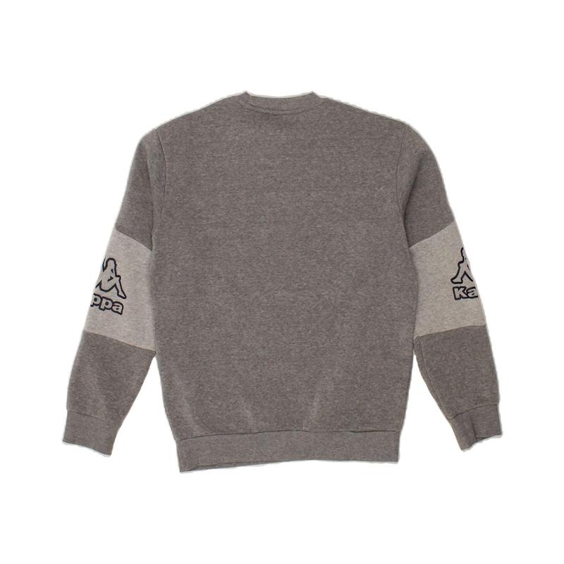 Pre-Owned Vintage KAPPA Mens Graphic Sweatshirt Jumper Medium Grey Colourblock Polyester 2