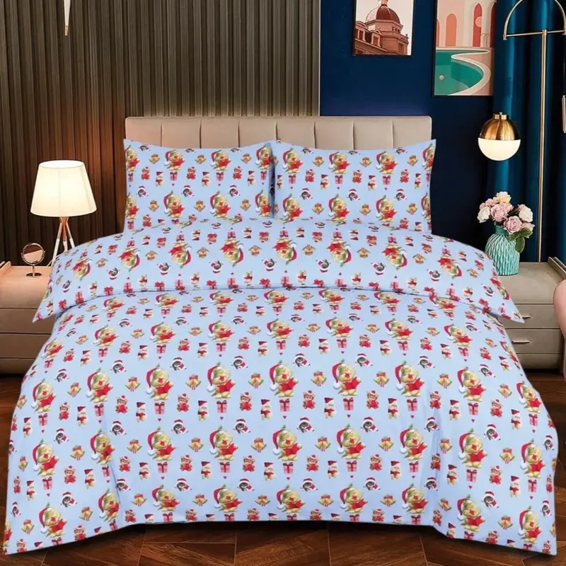 Christmas Duvet  Set Reversible Quilt XMAS Bedding Single Double King s.kin Size 5