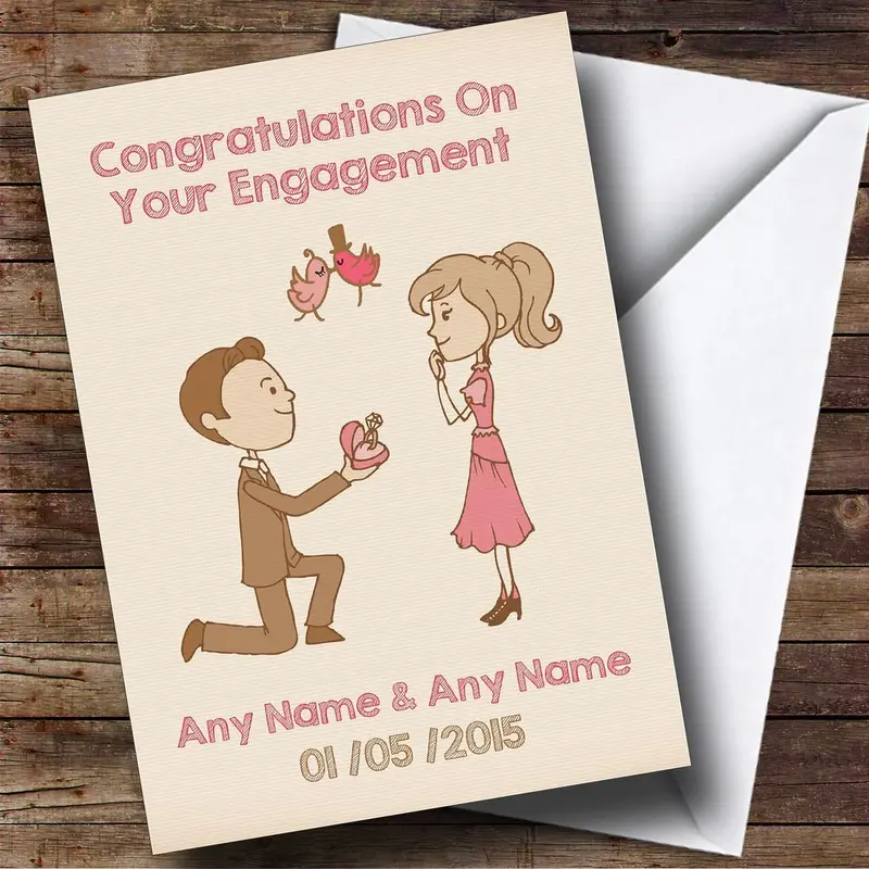 Pretty Vintage Bike Personalised Engagement Card - Personalised Card, Custom Card, Greetings Card 0