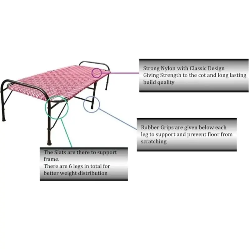 Foldable Single Bed ideal for a Single Person to Sleep on, also known as Asian MANJA, Charpai, Khaat and also can be used as a Guest Bed!! 6
