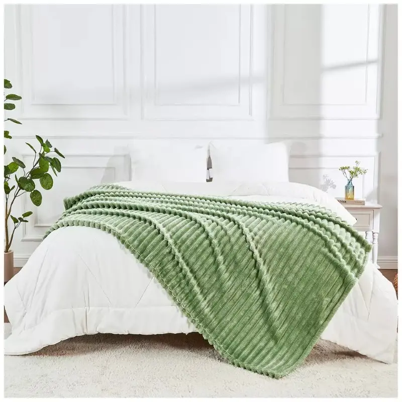 Chunky Cord Ribbed Throw - Soft Fleece Blanket Faux Fur for Sofa, Bed, and Chair - Large, Warm, Fluffy & Cozy Blanket for Home, Couch, or Travel - Super Soft Ribbed Fleece Throw for Comfort and Warmth - Perfect for Settee & Sofa Bedding 8