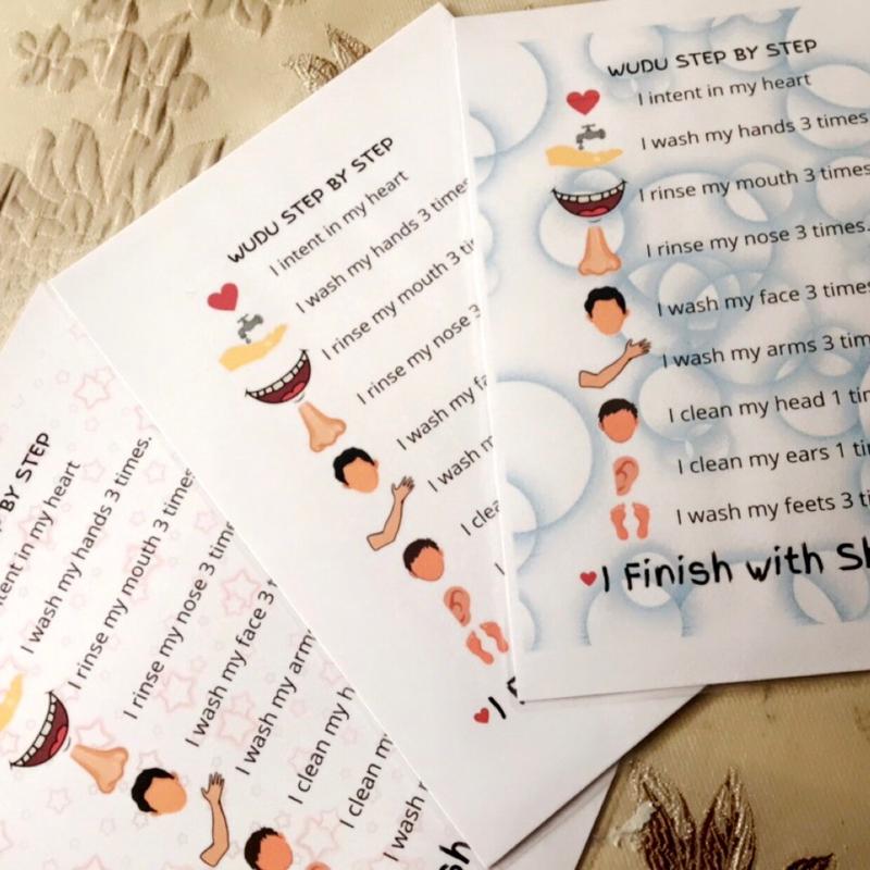 Wudu chart step by step instructions for kids colourful laminated sheet 0