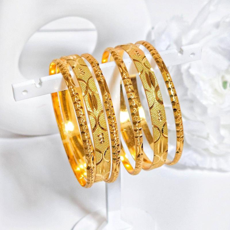 Set of 6 Gold Plated Indian Bangles 4
