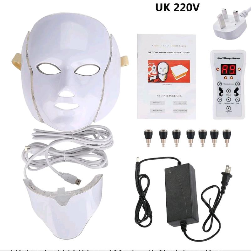 7 Colors Light LED Facial Mask with Neck Face Care Treatment Beauty Anti Acne Therapy Face Whitening Skin Rejuvenation Machine - Comfort tools clipper 5