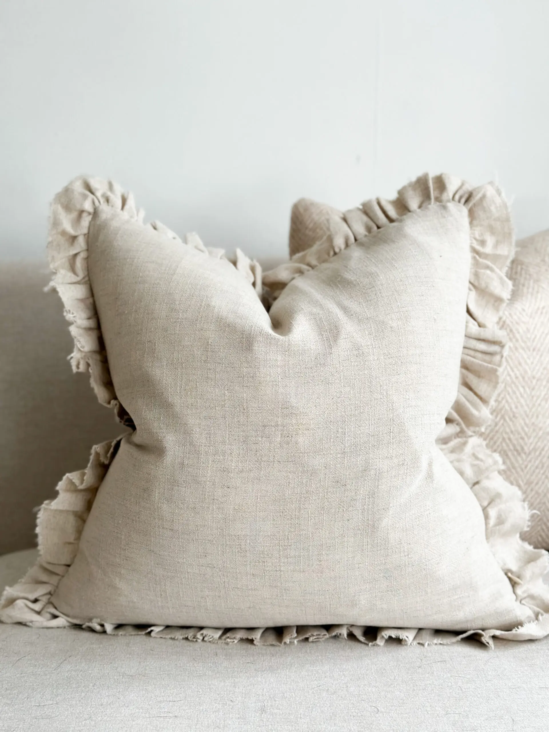 Ellenvale Interiors Grace Sand Ruffle Cushion - Soft Furnishings for Your Home