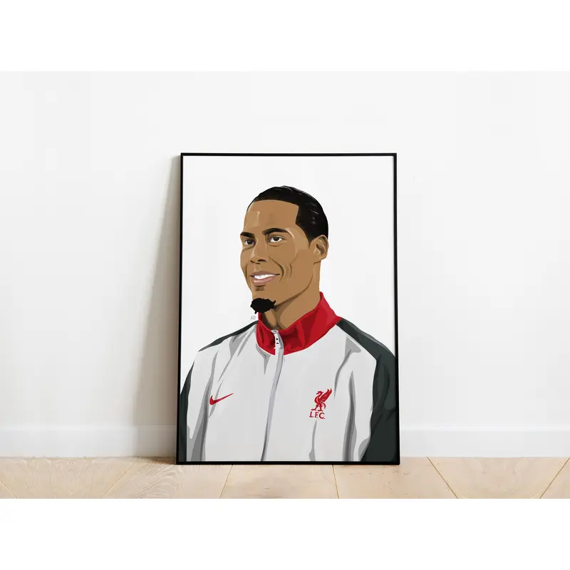 Virgil Van Dijk Portrait Liverpool Poster 1