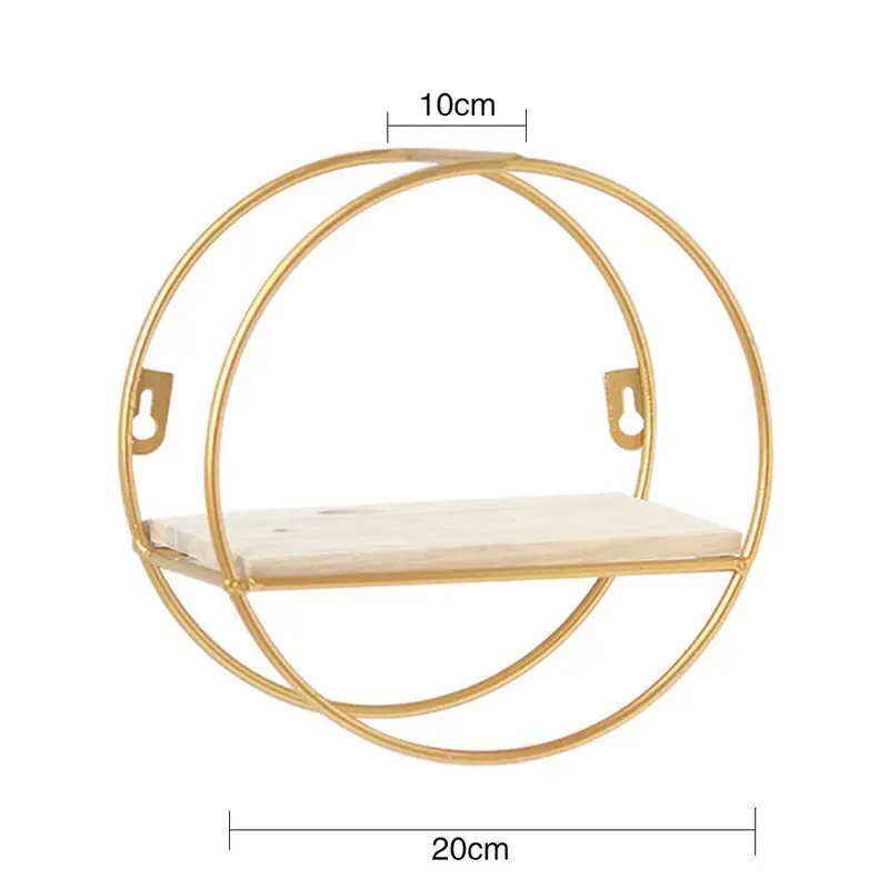 Livingandhome 3 Sizes Gold Wall Hanging Storage and Display Decorative Shelf - Space-Saving and Stylish Shelves 2