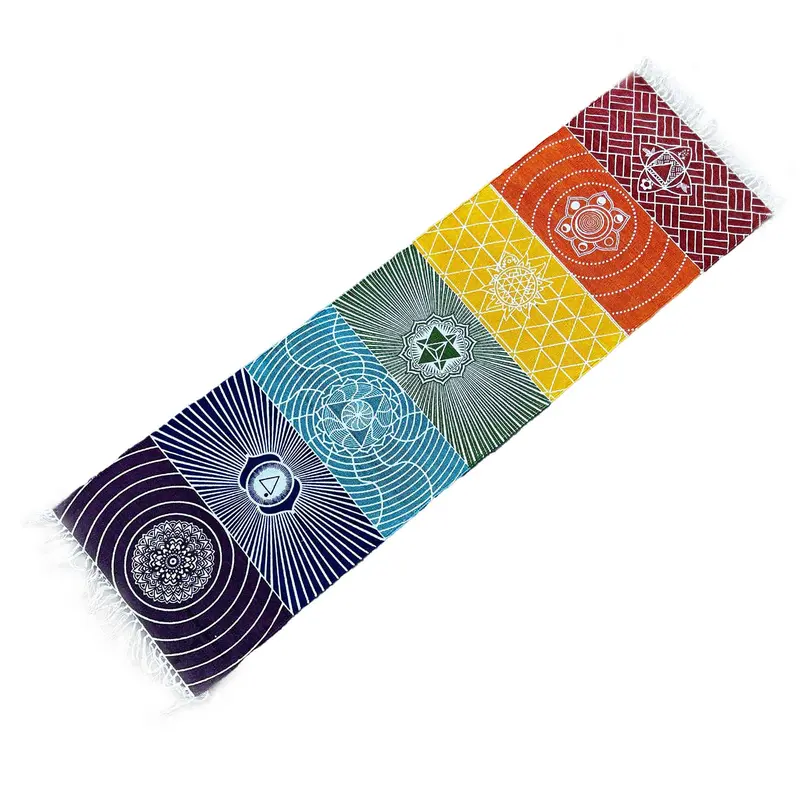 Cotton Chakra Inspired Yoga Rug Meditation Spiritual Space 0