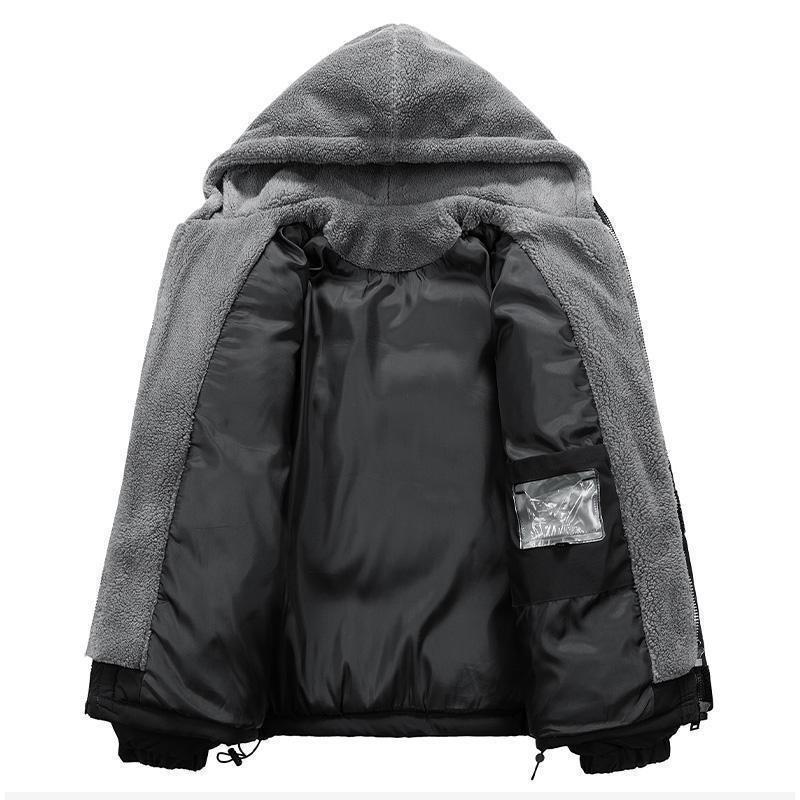 8XL Puffer Jacket Mens Thick Warm Plus Size Winter Jacket Men Cotton Fleece Padded Hooded Parkas Fake Two Piece Coats Outwear 3