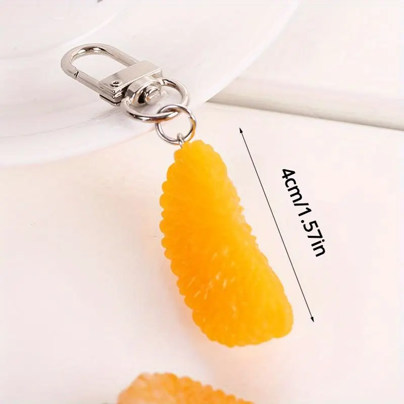 Charming Orange Fruit Keychain - Cute PVC Food Charm for Bags & Cars, Perfect Gift for Women and Girls 3