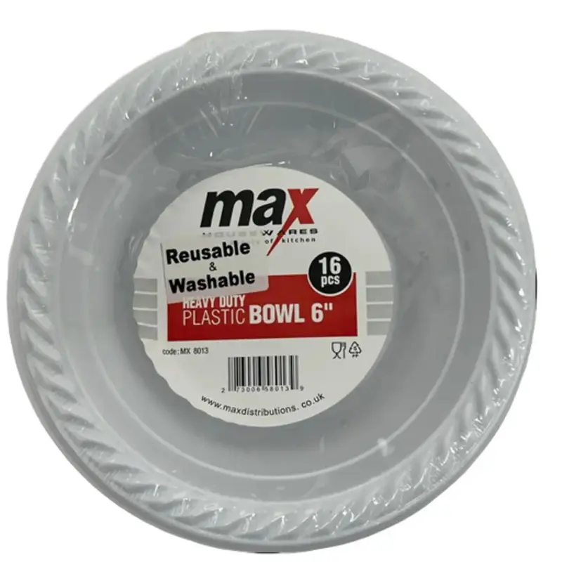 6"inch 384 PCS HEAVY DUTY PLASTIC BOWL RESUABLE AND WASHABLE 0