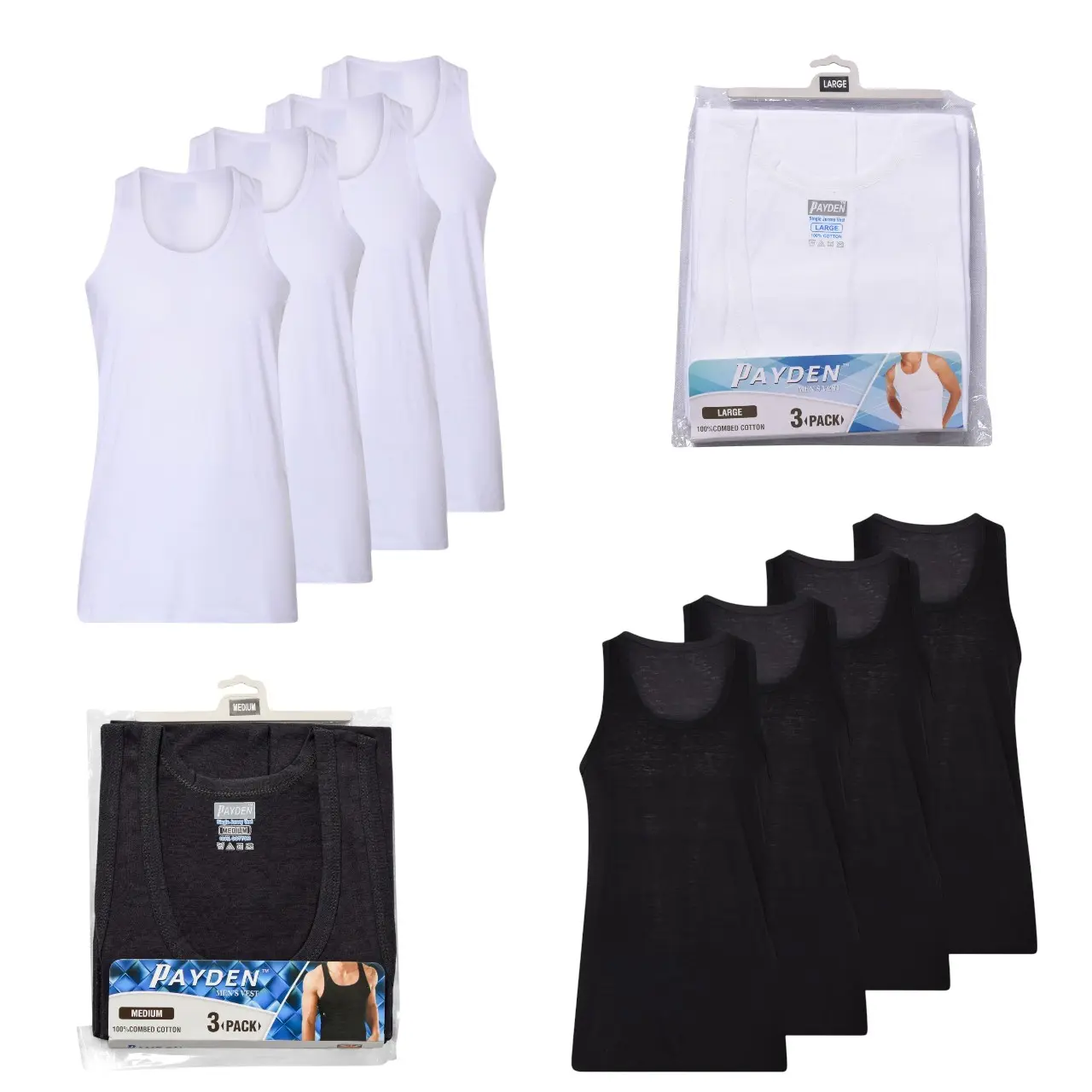 Pack of 3 Men's Summer Gym Vests - Tank Tops