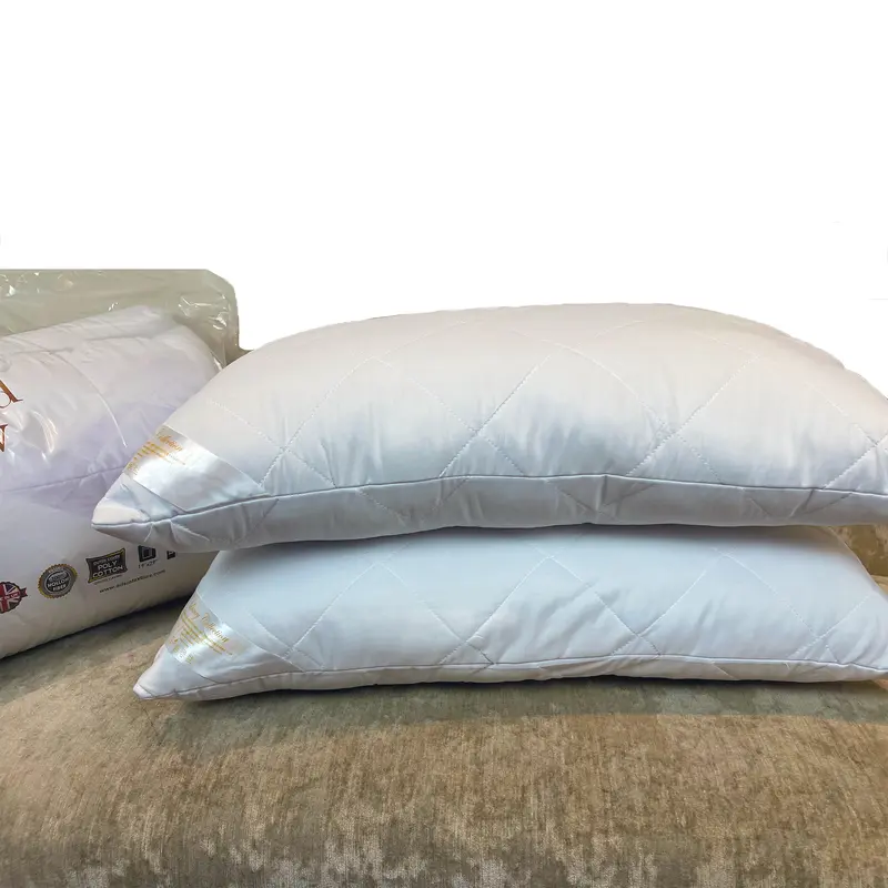 Hotel Quality Quilted Pillows for your home 2 Pack by Signature Textiles - Extra Filling for Firm Support, Machine Washable, Breathable Cotton get upto 50% off Same Day Dispatch 5