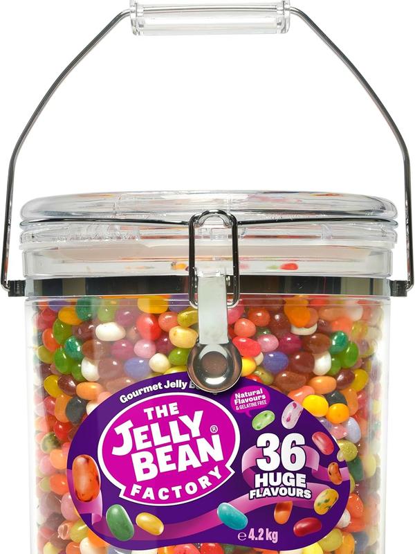 Jelly Bean Factory 36 Flavour Mix Jar, 4.2kg, Jelly Beans - Sweets - Enjoy the 36 Natural Flavours - Gelatine Free - Fruit Flavours 0