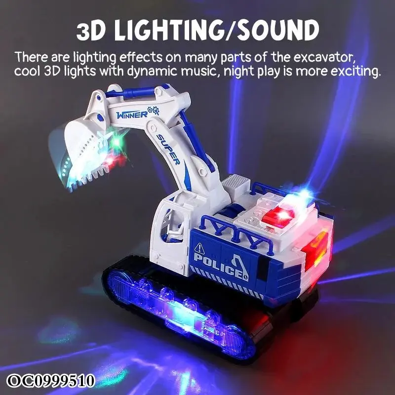 Kids Toys Swing deformation excavator Devastator Led Light & Music Toys For Kids 2