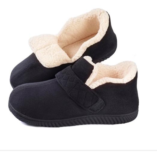 BLUE SIZE 12 - Zizor Men s Cozy Adjustable House Slipper with Memory Foam, Indoor Outdoor Toasty Fleece Shoes with Hard Sole. Comfort Footwear 2
