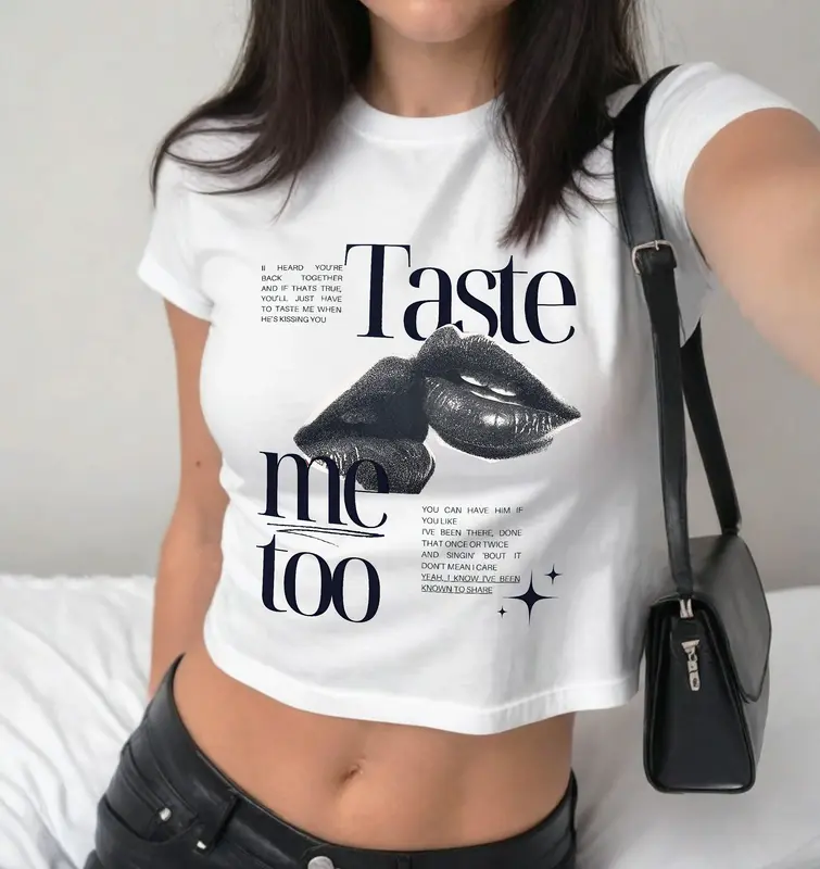 Retro Sabrina Carpenter baby tees, Sabrina Taste Music Unisex Cotton T-Shirt, Sabrina Carpenter Outfit, Sabrina Concert Merch trending top, croptop outfit, basic tops, tee shirt, baby tees 0