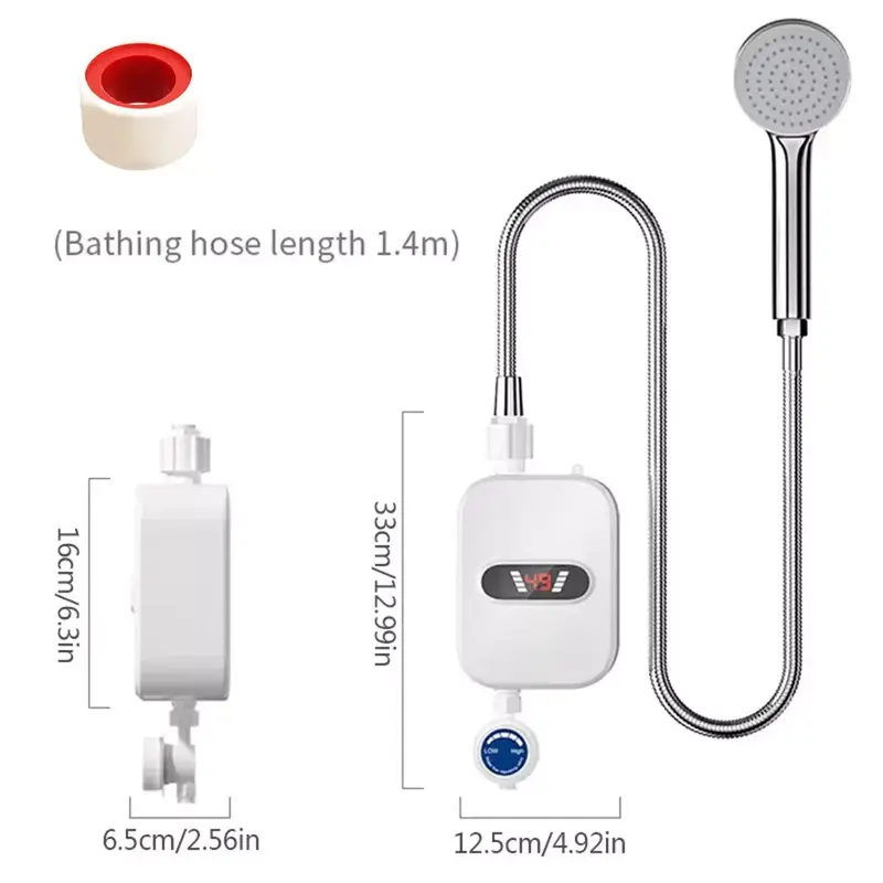 3500W Tankless Hot Water Heater Shower Electric Portable Instant Boiler Bathroom 7