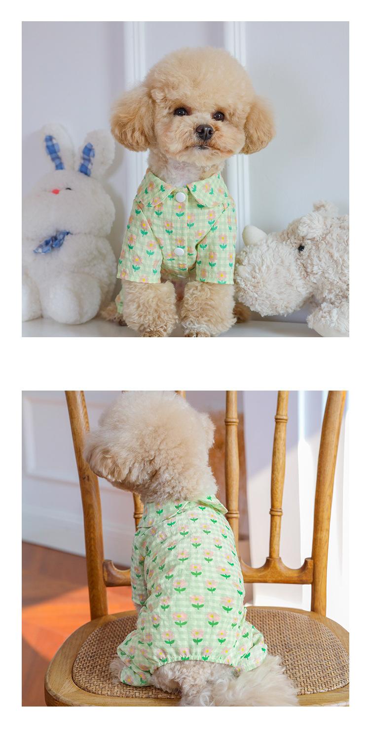 Product Introduction of Spring and summer breathable cotton pet four-legged loungewear dog cat clothes wholesale kitten puppy teddy than bear clothing 3