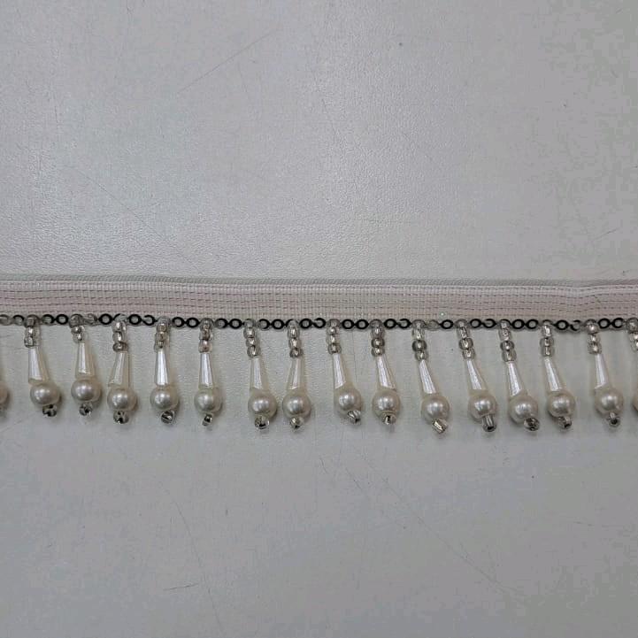 Pearl Beaded Lace 1 Meter - Perfect for Dresses and Home Decor 1