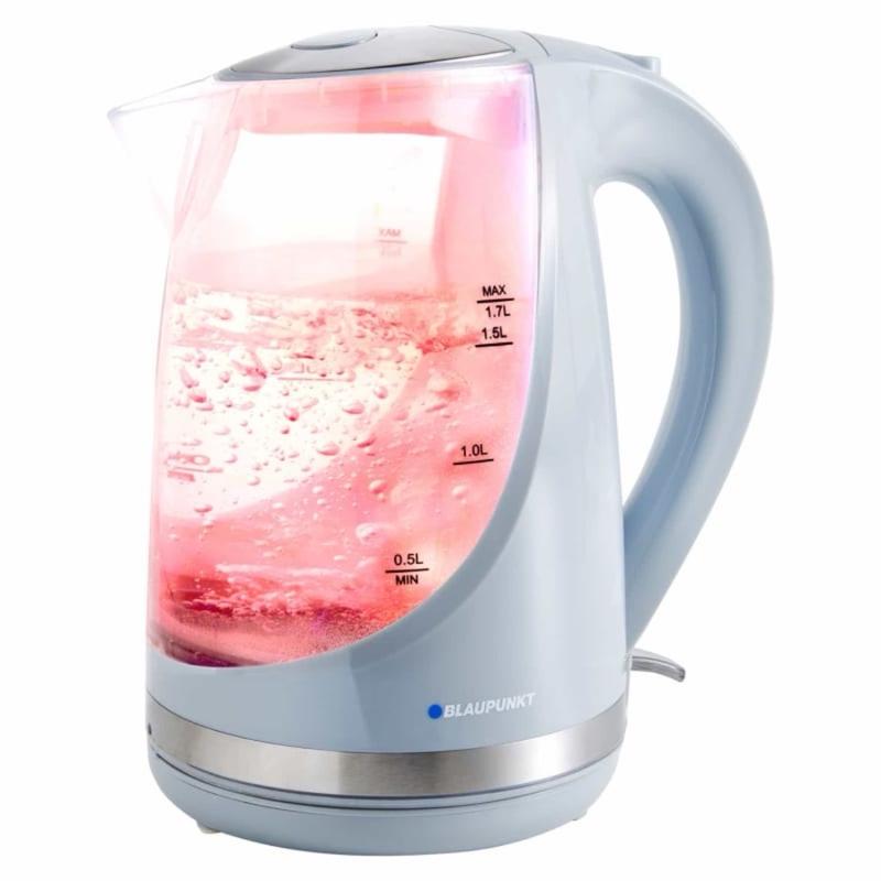 Blaupunkt Illuminating Kettle - Grey, Perfect for Your Kitchen with light changing colours blue- red gas 1