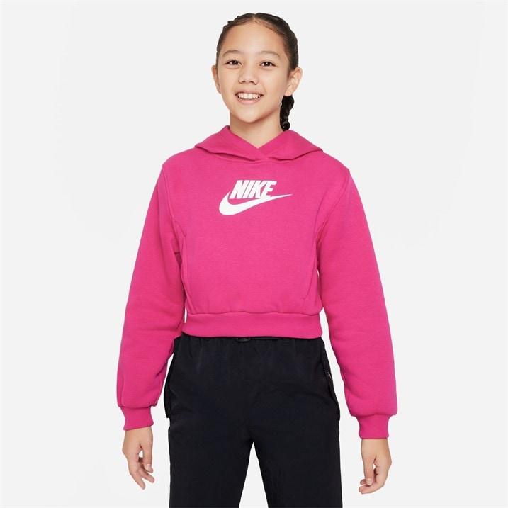 Nike Girls Club Crop Hoody Junior Oth Hoodie Hooded Sweatshirt Top 2