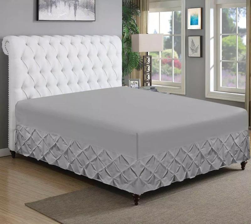 Pin Tuck Extra Deep Fitted Valance Bed Sheet 100% Egyptian Cotton Single Double King Bed Size 9