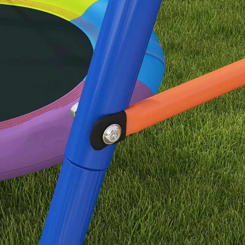 Outsunny Metal Kids Swing Set Nest Swing Seat with A-Frame Structure for Outdoor Use - Multicoloured 7