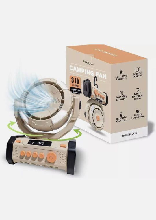 Product Introduction of TREKOLOGY Camping Fan with 20000mAh Battery & Power Bank, Ultra-Quiet Sleep Mode 2