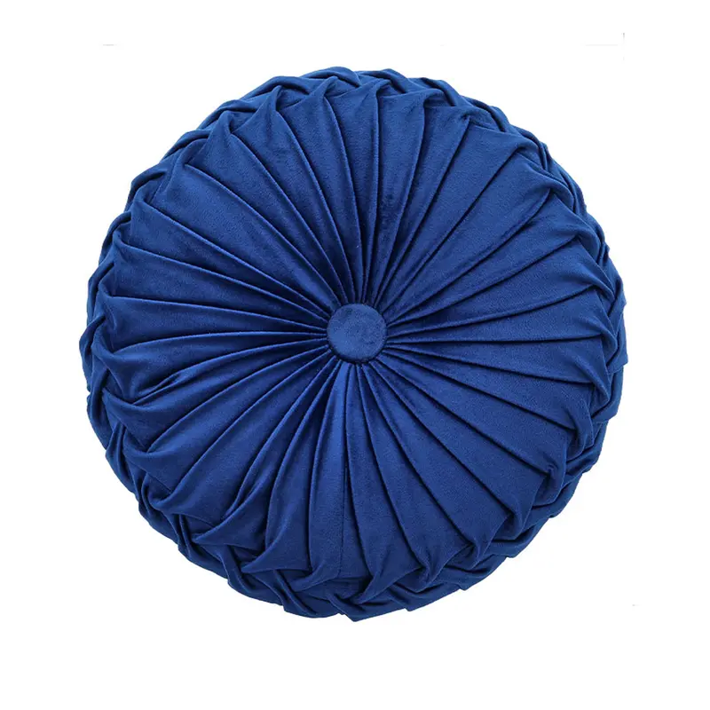 Lifeideas 6 Colors Modern Round Pleated Pumpkin Velvet Cushion,Sofa Throw,Sofa Pillow,Nordic Style Throw Pillow For Living Room,Bedroom,Sofa 6
