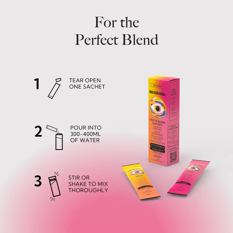 Neutonic | Focus Blend Taster Pack 4 sachets | Supports Cognitive Function & Mental Performance 3