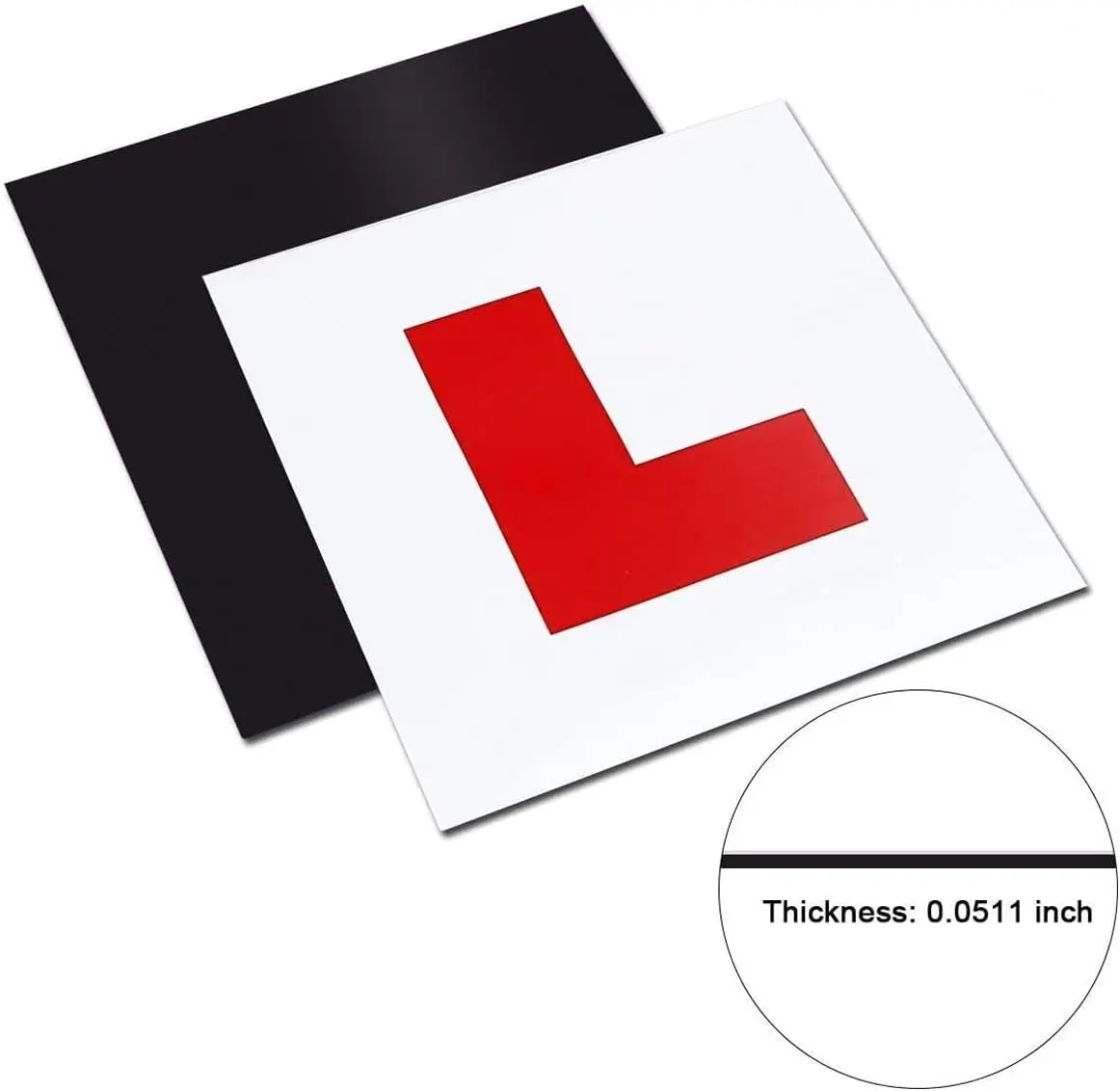 Fully Magnetic Car L-Plates Red L Plate 2 Pack for Car Magnetic Extra Thick Strong Learner Plates, No Melting No Blow off Easy to Move without Scratching Painting off